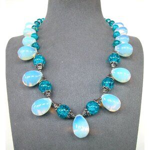 Opalescent Necklace 17" & 2 Pair Earrings Set